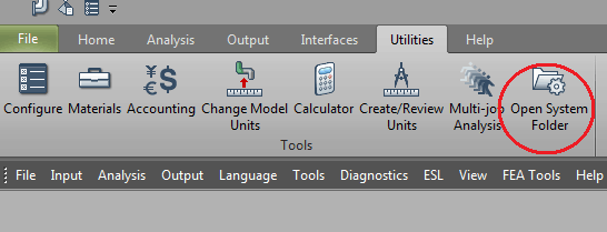 CAESAR II utilities menu